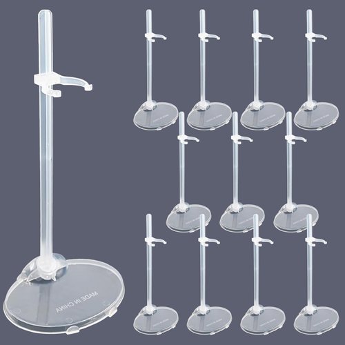 12Pcs Adjustable Doll Stands,Transparent and Lightweight Doll Display Rack Suitable for Different Sizes of Dolls Monsters,Action Figure Stand Doll Accessorie,Mini Doll Display Holder