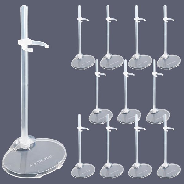 12Pcs Adjustable Doll Stands,Transparent and Lightweight Doll Display Rack Suitable for Different Sizes of Dolls Monsters,Action Figure Stand Doll Accessorie,Mini Doll Display Holder