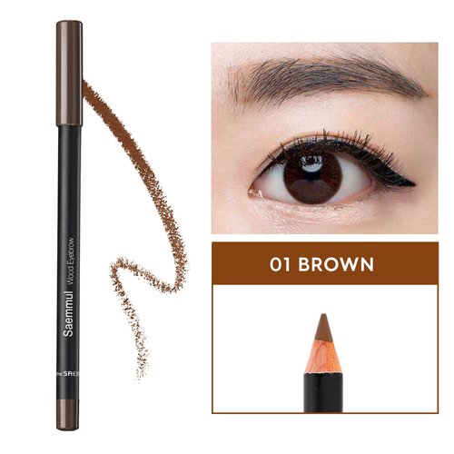 [The SAEM] Saemmul Wood Eyebrow Pencil 0.06oz, 01 Brown