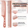 Hair Styling Comb,2PCS Metal Combs For Hair Women,Space Aluminum Stainless Steel Anti-static Sparse Haircut Comb Beauty Tool (Rose Golden)