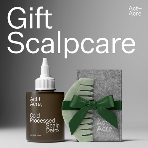 Act + Acre Scalp Gua Sha Tool - Wide Tooth Hand Held Comb - Perfect Natural Stone Massager Tool - Stimulates the Scalp - Promotes Thicker and Fuller-Looking Hair.