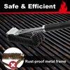 GRILLART Grill Brush and Scraper, Extra Strong BBQ Cleaner Accessories, Safe Wire Bristles Barbecue Triple Scrubbers Cleaning Brush for Gas/Charcoal Grilling Grates, Wizard Tool BR-8115