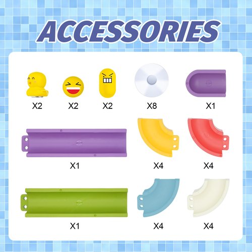 Think Wing Bath Toys Water Ball Track for Kids for Wall Bathtub Toy Slide for Toddlers 3 4 5 6 Years 37 Pcs DIY Take Apart Set Shower Gift for Children