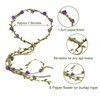 FUGZAUD 7 Pack Paper Flower Crown Floral Headband Wreath Garland Bohemian Style Wedding Bride Bridal Headwear Party Festivals Hair Accessories Mixed Color (With Rope)