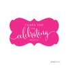 Andaz Press Fancy Frame Rectangular Label Stickers, Thank You for Celebrating with Us, Fuchsia, 36-Pack Wedding Decorations, Wedding Favors, Stickers for Packaging, Party Favor
