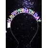 Sixexey Light Up Happy Birthday Headband LED Rhinestone Hair Band for Birthday Celebration Party Favors Hair Accessories for Women(Silver, One Size)