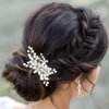 Kisshine Bride Wedding Hair Comb Silver Rhinestone Headpiece Bridal Beads Hair Accessories for Women and Girls