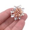 3PCS Crystal Rhinestone Rose Gold Tone Small Metal Hair Claw Clip for Women Girls