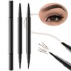 LYBHDAFA 2PCS Microblading Eyebrow Pencil, 2-In-1 Dual-Ended Waterproof Eyebrow Pen with 4-Fork-Tip & Ultra-Precise-Tip for Hair-Like Natural Eyebrow Makeup, Eye Brow Pencils for Women -Dark Brown
