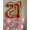 Rose Gold 24 Number Balloons, 40 Inch Giant Number 24 Balloons Foil Mylar Helium Rose Gold Number Balloons for 24th Birthday Party Supplies Anniversary Event Celebration Decorations