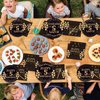 EMrups 96PCS 5th Birthday Party Plates Set Black and Gold Theme Decorations Include Black Gold Plates and Napkins Forks for 5 Year Old Boys Girls Birthday Party Supplies Serves 24 Guests