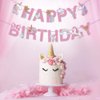 Unicorn Happy Birthday Banner/Unicorn Party Supplies Decorations for Kids Birthday Party Decoration,Pink