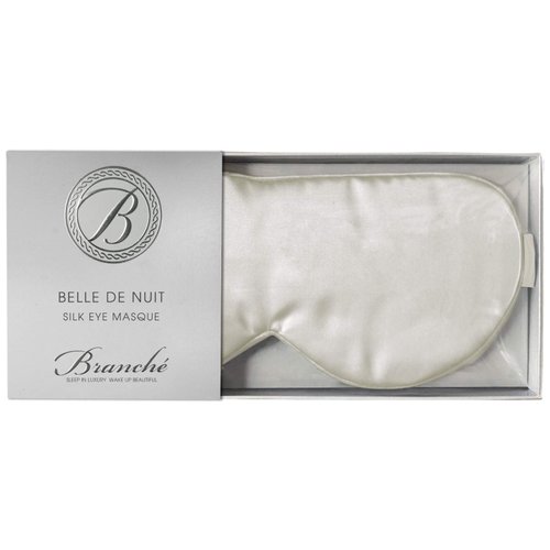 Branche Beauty Belle De Nuit Sleep Mask - Silk Eye Mask 6A Silk 22 Momme Eye Cover Sleepover Shade Blindfold Mask for Luxury Sleep in Total Darkness (Creme)