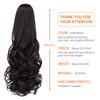 HSPCYGG Brown Clip Ponytail Synthetic Fake Pony Tails 22" 5.3 OZ Wavy Black Hair Extensions Hairpieces Women Wig Natural Yaki Fluffy¬ Tangled