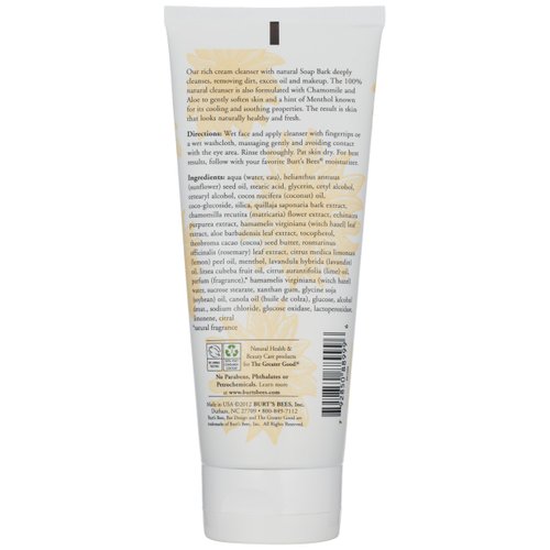 Burt's Bees Soap Bark & Chamomile Deep Cleansing Cream 6 oz (Pack of 2)