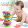 Bath Toys Organizer + 36 Soft Foam ABC 123 Letters & Numbers Bathroom Alphabet Baby Toys for Early Learning Foam Letters and Quick Dry Storage Net Bag