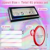 60 Pcs Empty Press on Nails Packaging Box Set 30 Pcs Clear Glitter Paper Eyelash Storage Box and 30 Pcs Acrylic Nail Display Stand Holder with 1 Red Double Sided Tapes for Nail Salon Home Office