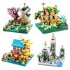 LUKHANG Four Seasons Flower House Plant Series 4 Miniature Building Blocks Set, Creative Tree House Flower and Plant Model DIY Gifts for Girls, Kids and Adults