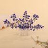 Teyglen Blue Crystal Beads Hair Comb Rhinestone Wedding Hair Comb Hair Accessories for Bride Bridal Hair Piece Headpiece for Women Girls (Blue)