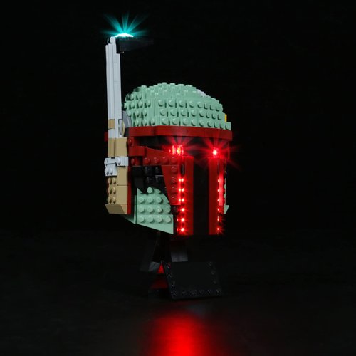 JANWAALY LED Lighting Kit for Lego Boba Fett Helmet 75277 Building Kit - Lights Only - Decoration LED Light Kit Compatible with Lego Without Building Block Model