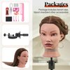 20" Mannequin Head Human Hair,90% Real Hair Mannequin Head,Cosmetology Human Hair Mannequin Doll Head for Hair Styling,Practice Braiding Styling Head with Table Clamp Braiding Set