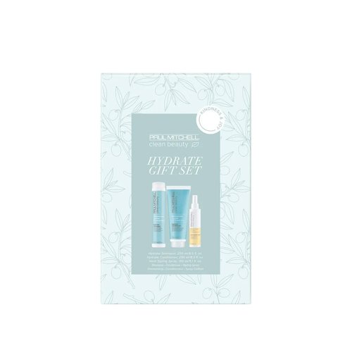 Paul Mitchell Clean Beauty Hydrate Gift Set, Shampoo, Conditioner + Heat Protectant, For Dry Hair