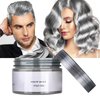 Temporary Silver Gray Hair Color Dye Wax for Kids & Men Women, Washable Hair Dye Styling Clay Party Hair Makeup Gifts for 3 4 5 6-8-10-12 Years Old Girls Kids & Men Women