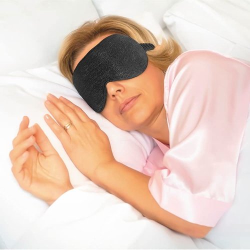 TRU47 Silver Jersey & Silk Sleep Mask - Luxury Eye Masks for Women & Men/Travel Essentials/99% Pure Silver Thread/6 Layers of Comfort/Blackout Sleeping Cover/Perfect for Restful Sleep