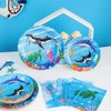 WERNNSAI Ocean Party Decorations - 64 Pcs Shark Party Plates Napkins Forks Under the Sea Theme Party Supplies Sea Animal Paper Plates Napkins for Kids Birthday Baby Shower Serves 16 Guests