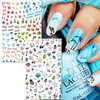 TailaiMei Summer Beach Nail Stickers, 1500+ Pcs Self-Adhesive DIY Nail Art Decals Shark Nautical Turtle Design (12 Sheets)