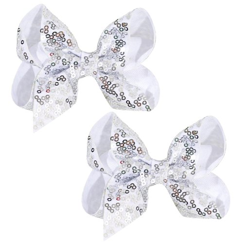 2 PCS 4 Inch Sequins Hair Bows Alligator Hair Clip Hair Barrettes Accessories for Women Teens Gir...