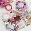 ELEMIRSA 5pcs Little Girl Bracelet Kids Unicorn Bracelets Girl Unicorn Party Favor Pretend Play Bracelet for Toddlers Teens Charm Bracelet Gift Box