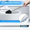 IXO Toilet Brush and Holder 2 Pack, 304 Stainless Steel Toilet Brush with Extended and Durable Comfortable Brush Handle, Toilet Bowl Brush for Bathroom Toilet - Ergonomic, Pratical Durable