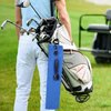 Aebor Golf Towels, Microfiber Waffle Pattern Tri-fold Golf Towel - Brush Tool Kit with Club Groove Cleaner, with Clip Men Women Golf Gifts (Blue Towel+Black Brush)