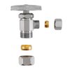 Eastman 5/8 Inch OD Compression x 3/8 Inch OD Compression Multi-Turn Angle Stop Valve, Brass Plumbing Fitting, Chrome, 04348LF