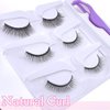 SLSXNL Reusable Self Adhesive Eyelashes Self Sticking Natural Look Without Glue - 3 Pairs Fluffy Wispy Self Adhesive Lashes Strip False Eyelashes with Tweezer
