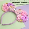CHuangQi Mouse Ears Headbands with Shiny Bow, Double-sided Sequins Glitter Hair Band for Birthday Party Celebration or Event
