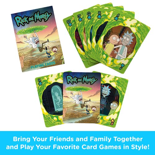 AQUARIUS Rick and Morty Playing Cards – Rick and Morty Themed Deck of Cards for Your Favorite Card Games - Officially Licensed Rick and Morty Merchandise & Collectibles, Green, 2.5 x 3.5