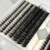 Fluffy Lash Clusters WHYBRAW 100D 200D DIY Lash Extension Kit with Lash Bond Lash Seal Lash Remover Lash Applicator 280 Pcs Volume Cluster Eyelash Extension Thick Eyelash Extension 12-18mm