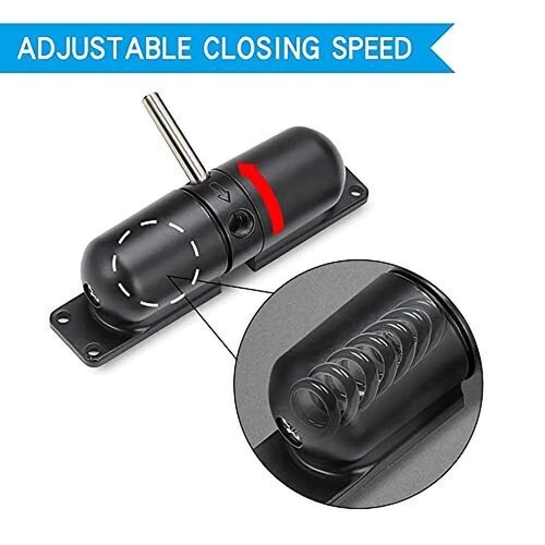 HoneSecur Safety Spring Door Closers, Adjustable Closing Door Hinge, Automatic Stopper Fire Rated, to Convert Hinged Doors to Self Closing Doors - Black