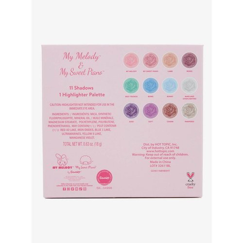eyeshadow palette My Melody Strawberry 12 Shade Eyeshadow Palette And Interior Mirror