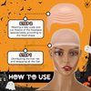 Wavwavw 3 Set Bald Caps Makeup Latex Bald Head Wig Cap Bald Hat Cosplay Makeup Costume Accessories for Women Men, Pink and Beige