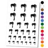 Palm Tree Tropical Solid Temporary Tattoo Water Resistant Fake Body Art Set Collection - Light Green (One Sheet)