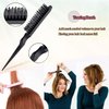 Edge Brush Teasing Brush Hair Comb Set with Wide Tooth Comb Rat Tail Comb and Hair Clips for Women Kids Baby Girls Smoothing Combing & Styling Hair (Black S)