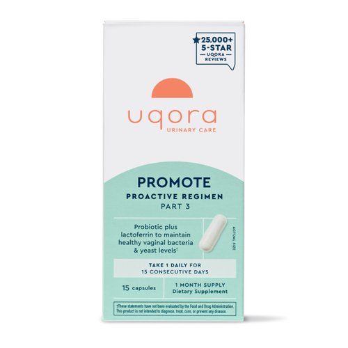 Uqora Promote - Support Vaginal Health* - Probiotic for Women with Lactoferrin, Lactobacillus Acidophilus & Lacticaseibacillus Rhamnosus - Vaginal Probiotics - Gluten-Free - 15 Capsules