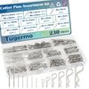 Tugermoola 230PCS 13 Sizes Cotter Pin Assortment Kit 304 Stainless Steel R Shaped Cotter Pins and Hairpin Split Pin Fastener Clips OLA016