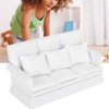 Agatige Dollhouse Furniture Set, Dollhouse Miniature Sofa Kit with 3 Pillow Miniature Toys Couch Chairs for 1:12 Dollhouse Accessory(White)