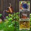 Solar Watering Can with Cascading Lights, Water Can Solar Lights, Solar Waterfall Light Garden Decorative, Hanging Solar Lantern Outdoor Waterproof, Solar Yard Decor, Metal Solar Powered Kettle