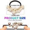 Fashey Pearl Hair Ties Beige Beaded Ponytail Holder 3 Pcs Pearls Hair Scrunchies Hair Accessories for Women (Beige)