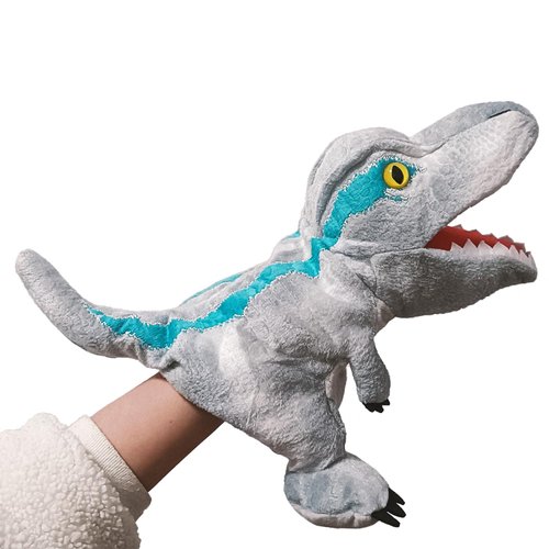 Glanzzeit Children's Hand Puppets, Dinosaur Shaped Hand Puppets, Realistic Plush Toys for Boys and Girls Performance Theatre, Birthday Gifts, Teaching, Interactive Games, Easter Gifts(Velociraptor)